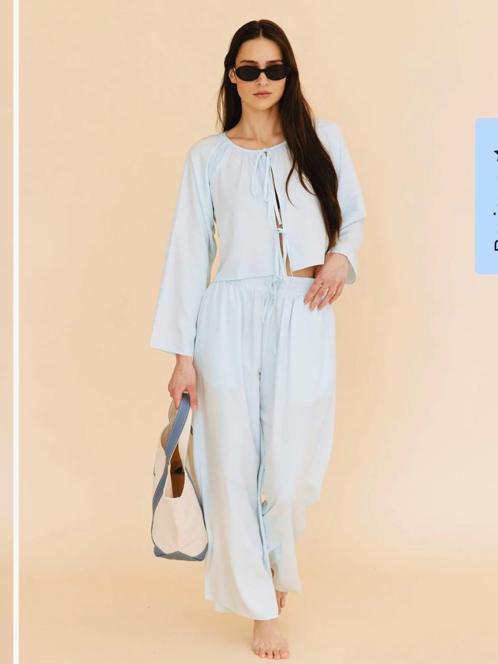 Karie Wide Leg Pants in Blue, Size M